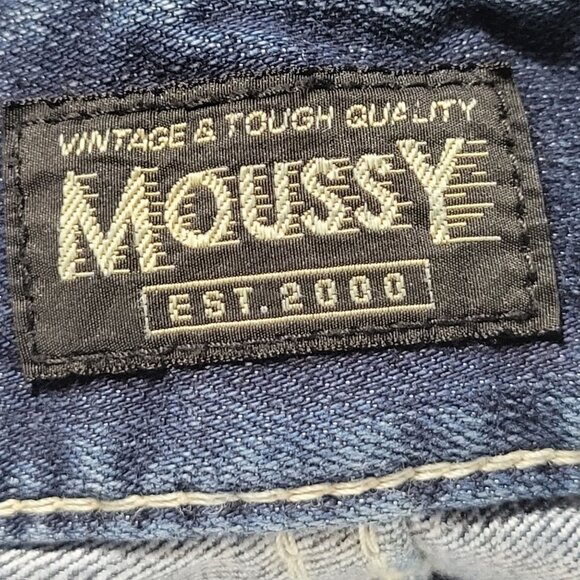 Moussy Jeans Womens Size 24 Straight Leg Low Rise Dark Wash Denim Pants - Picture 4 of 6